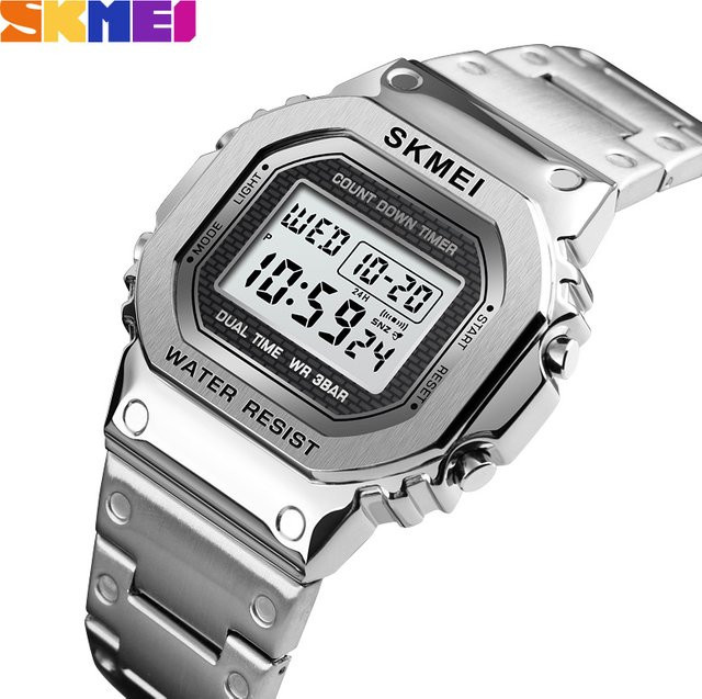Skmei Digitaluhr, Chronograph, Alarm, Schwarz, Edelstahl, Herren - Bild 1