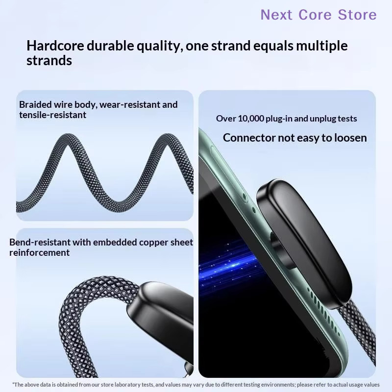 eelhoe USB-C Schnellladegerät Kabel 100W PD mit 90 Grad Winkel in Schwarz - Bild 4