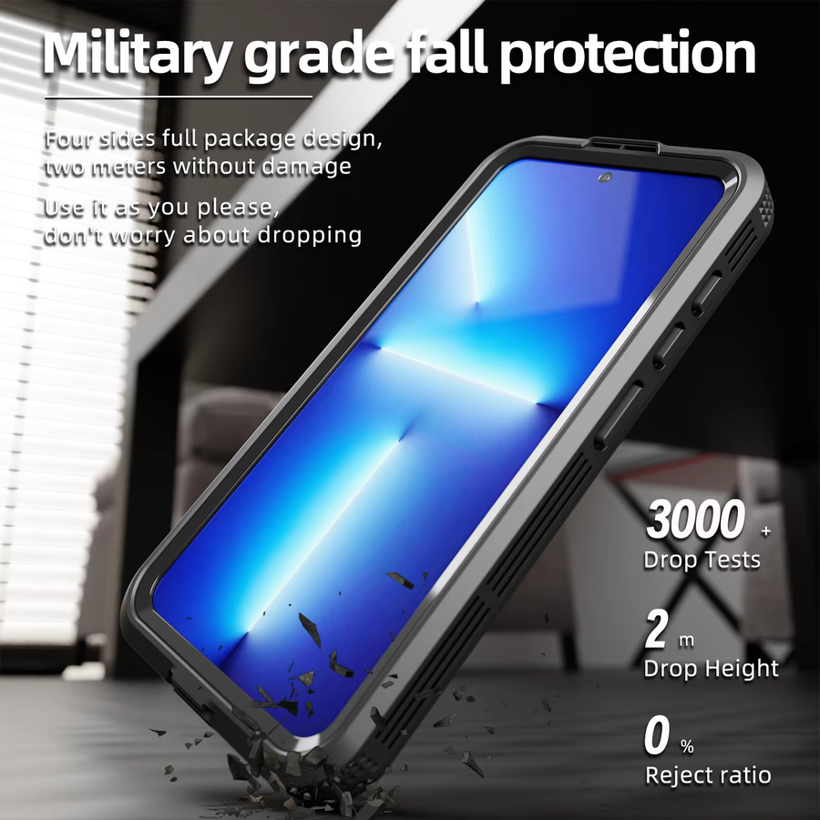 Shellbox IP68 wasserdichte Handyhülle mit 360-Grad-Vollschutz für Samsung S23 Plus, S24 und S24 Ultra in Schwarz - Bild 5
