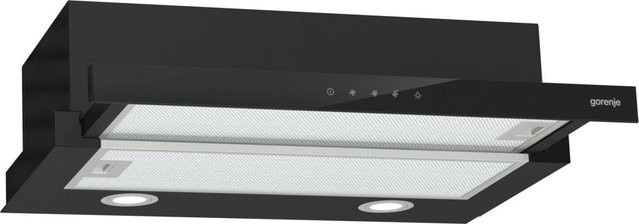 Gorenje Dunstabzugshaube TH64E4BG in Schwarz mit LED-Display und Aktivkohlefilter, Flat Screen Design - Bild 1