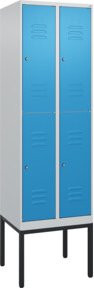 C+P Doppelstock-Spind Classic PLUS mit 2 Abteilen, Gestell, Lichtblau, H x B x T: 212 x 60 x 50 cm - Bild 1