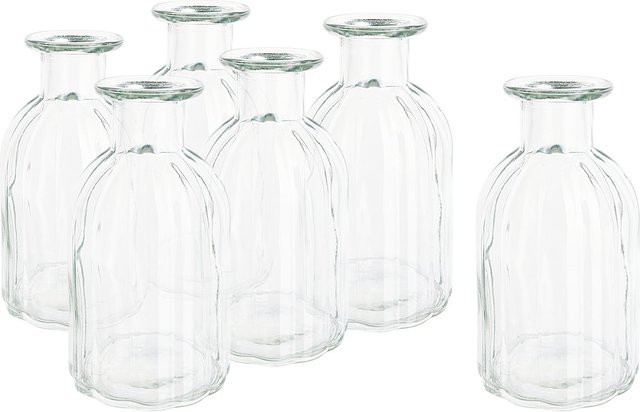 VBS XXL Glasvase gerillt transparent 6er Set - Bild 1