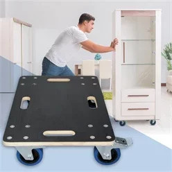 ECD Germany Transportroller Rollbrett aus Kunststoff mit Feststellbremsen, Anthrazit/Schwarz, B/T: 40 x 40 cm - Bild 1