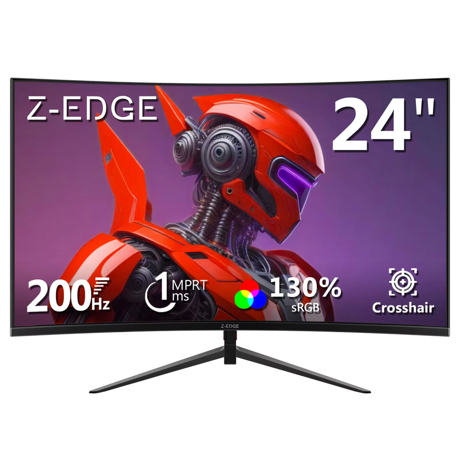 Z-EDGE 24 Zoll Gaming-Monitor mit 200Hz, Full HD, 1ms MPRT, 1650R Curved VA-Panel, HDR und FreeSync in Schwarz - Bild 5