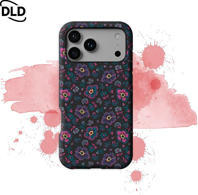 Potdemiel Midnight F-Floral Robuste Handyhülle mit Magnetfunktion für iPhone 17 16 15 14 13 Pro Max Plus, Mehrfarbig - Bild 1