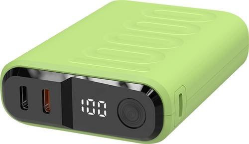 RealPower PB-10000 C Powerbank 10000 mAh mit USB-C und USB PD in Hellgrün - Bild 1