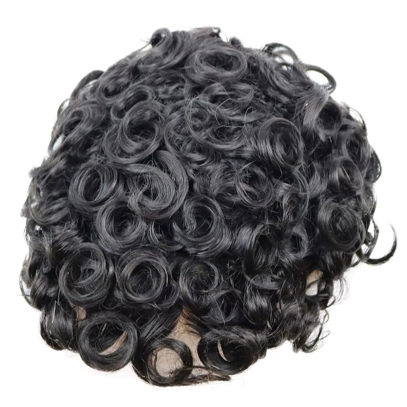Fantasy Beauty Herren-Toupet, lockiges Echthaar, braun, 26 mm - Bild 2