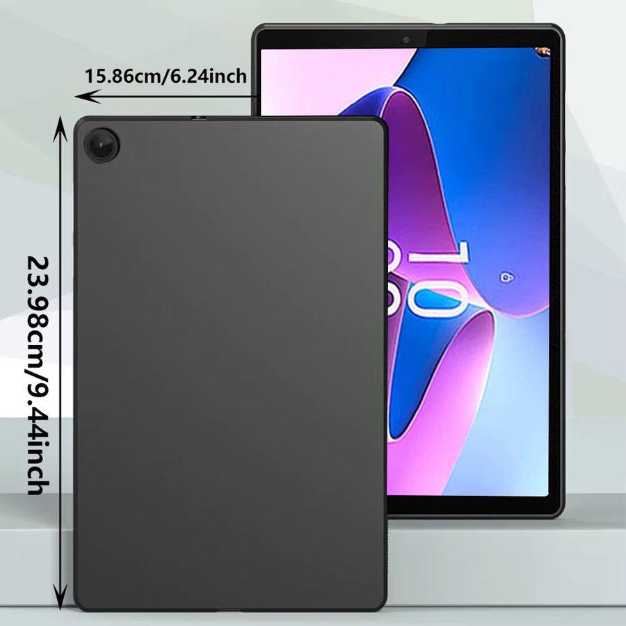 PHYLYN Silikonhülle für Lenovo Tab M10 3. Generation TB328FU / TB328XU, weiche TPU-Rückabdeckung in Schwarz, rutschfest und kratzfest - Bild 2