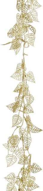 Mica Decorations Weihnachts-Girlande mit Blättern in Gold, Länge: 180 cm - Bild 1