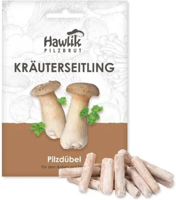 Hawlik Pilzbrut Myzel Dübelbrut Kräuterseitling für die Pilzzucht im Garten auf Strohballen (20 g) - Bild 1