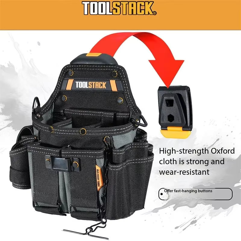 TOOLSTACK Professionelle Elektriker-Werkzeugtasche Wasserdichte Hüfttasche und Schultertasche zur Werkzeugaufbewahrung - Bild 2