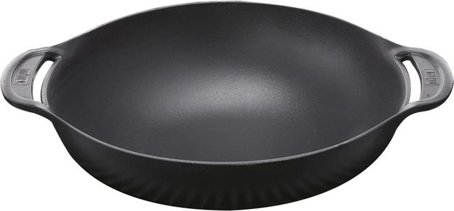 Weber CRAFTED Wok und Dampfgarer aus porzellanemailliertem Gusseisen, Schwarz - Bild 3