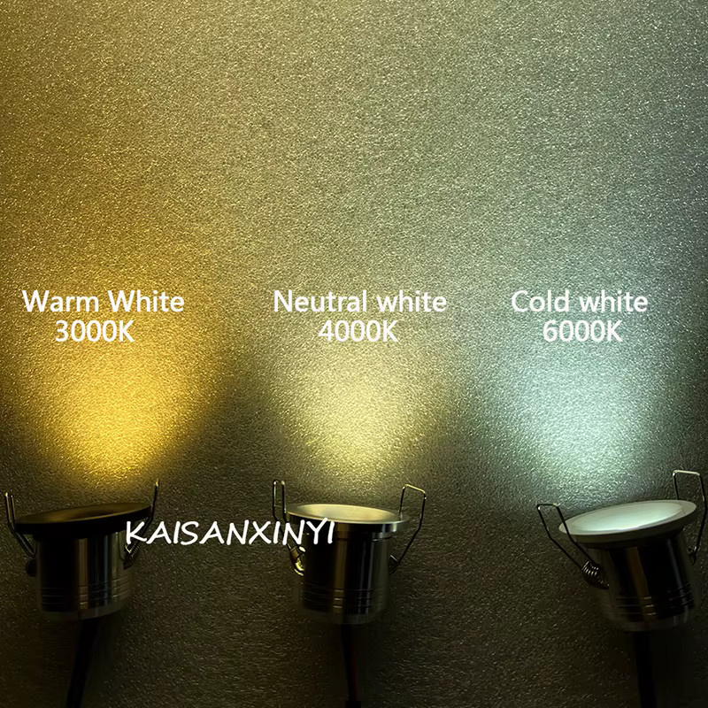 KAISANXINYI LED Einbau-Mini-Spot-Leuchte rund in Weiß mit Treiber für Schmuckvitrinen und Möbel, 3W, 220V - Bild 3