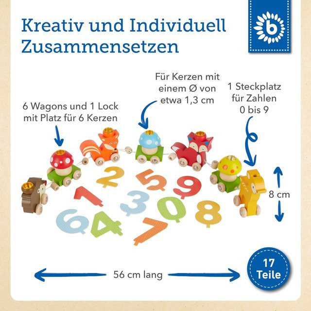 Bieco Holz Geburtstagszug Waldtiere, ab 0 Jahre - Bild 1
