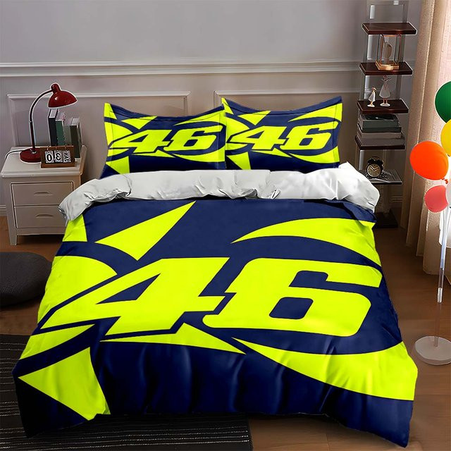 Cozy Silk Bettwäsche-Set mit numerischem Design in Blau, bestehend aus 1 Bettbezug und 2 Kissenbezügen, B/H: 155 x 200 cm - Bild 1