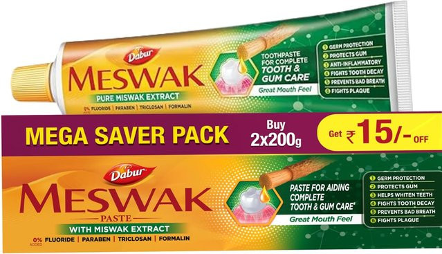 Dabur Meswak Zahnpasta, 2er-Pack, 400 g - Bild 1