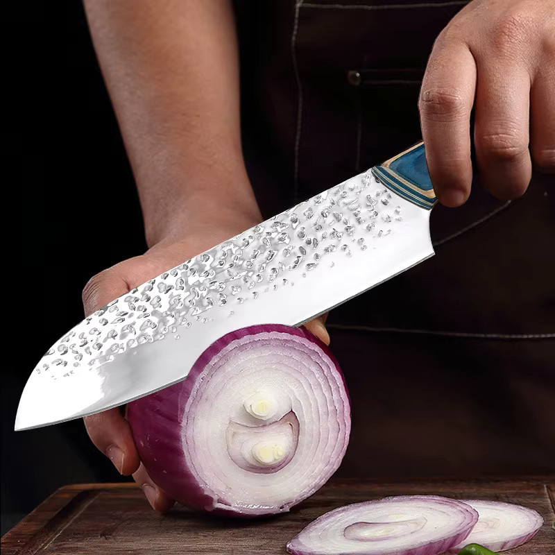 Handgeschmiedetes InLeung Utility-Messer aus Edelstahl mit Holzgriff in Silber - Bild 5