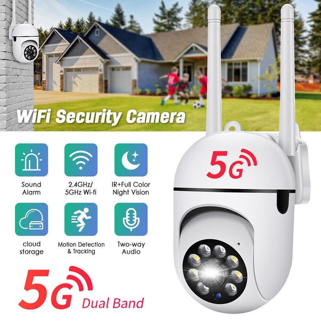 LIAESMART Drahtloses Sicherheitskamerasystem für Outdoor und Home mit 5G und 2,4G Dual Band Wifi, 1080P HD Nachtsicht, Farbe: Weiß - Bild 1