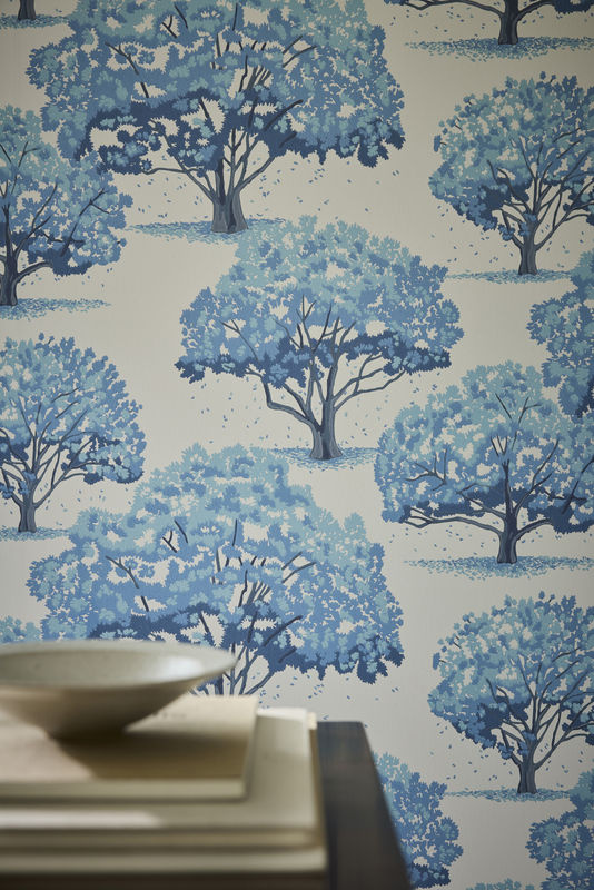 Little Greene Tapete Magnolia Blossom Tivoli Blau Botanisches Floral Non-Woven - Bild 2