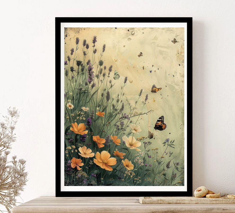 Potdemiel Wandbild im Landhausstil mit Wald und Schmetterling als nostalgische Dekoration für dein Wohnzimmer - Bild 2