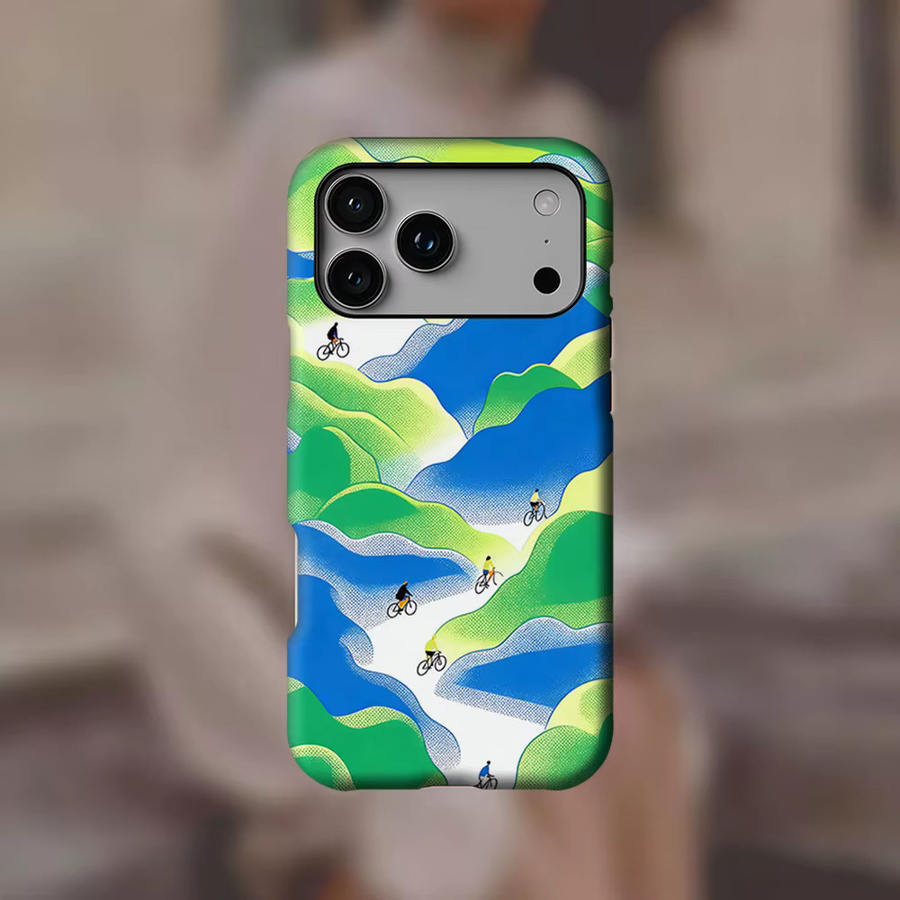 Potdemiel Mountainbike-Handyhülle für iPhone 17 16 15 14 13 Pro Max Plus in Multicolour, robuste Einzel- und Doppelschicht-Hülle für magnetische Handyhüllen - Bild 2