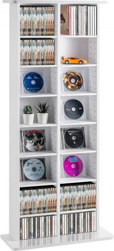 VEVOR Medienaufbewahrungsschrank in Weiß mit 8 verstellbaren Ebenen für bis zu 464 CDs und DVDs - Bild 1