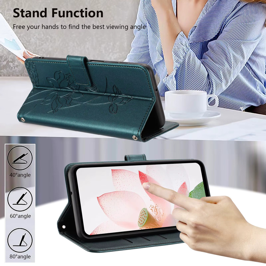 Motorola Leder Telefon Brieftasche Fall Buch Abdeckung in Grün für Moto Edge 60 Fusion 50 Pro 5G und weitere Modelle - Bild 5