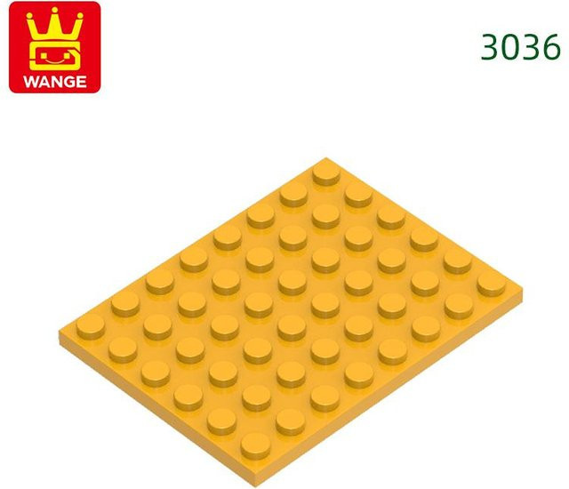Yiran toy 3036 6x8 Noppen Platten Bausteine, Gelb, 15-teiliges Set, ab 6 Jahren - Bild 1