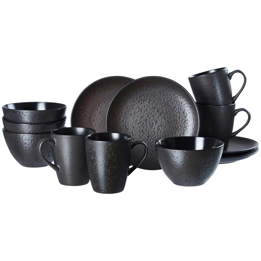 Ritzenhoff & Breker Frühstücks-Set Kitwe 12-teilig aus Keramik in Schwarz und Blau - Bild 2