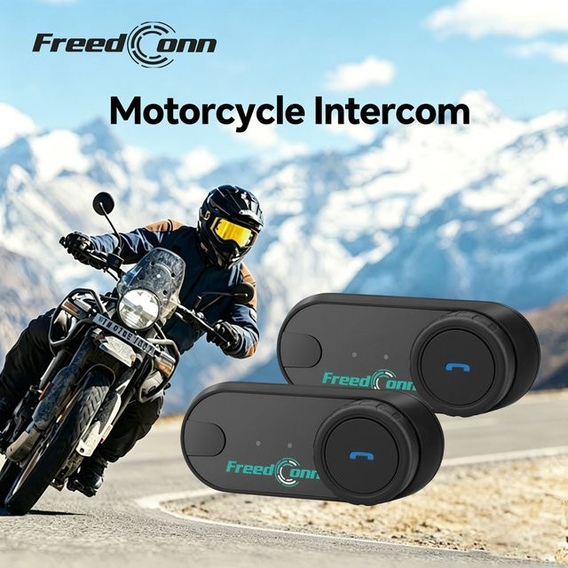 Freedconn T Com VB Bluetooth Intercom Headset für Motorradhelme mit Musik-Sharing in Schwarz - Bild 1