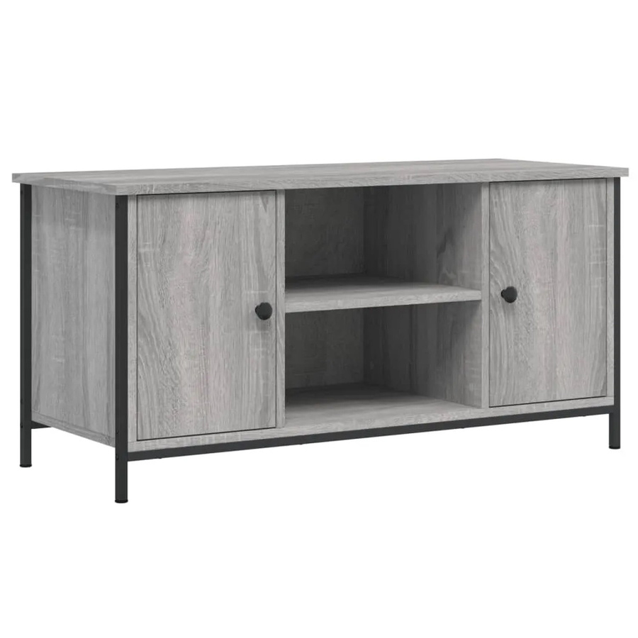 vidaXL TV-Schrank Grau Sonoma aus Holzwerkstoff und Eisen mit industrieller Note B/T/H: 100 x 40 x 50 cm - Bild 2