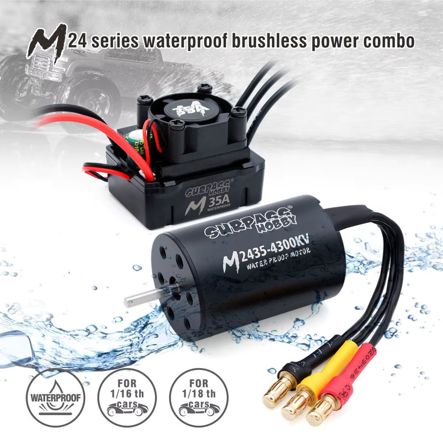SURPASS HOBBY Wasserdichtes Combo M2430/2435/2440 Bürstenloser Motor mit M35A ESC 2S, Set / Bundle - Bild 2