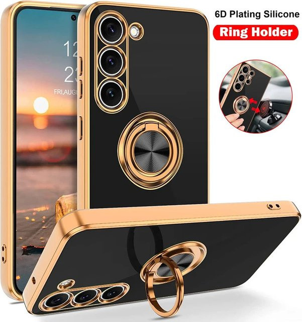 Samsung Handyhülle mit Metallringhalter für Galaxy A73 A57 A56 A55 A54 A53 A37 A36 A35 A34 A26 A25 A17 A16 5G in Pink - Bild 1
