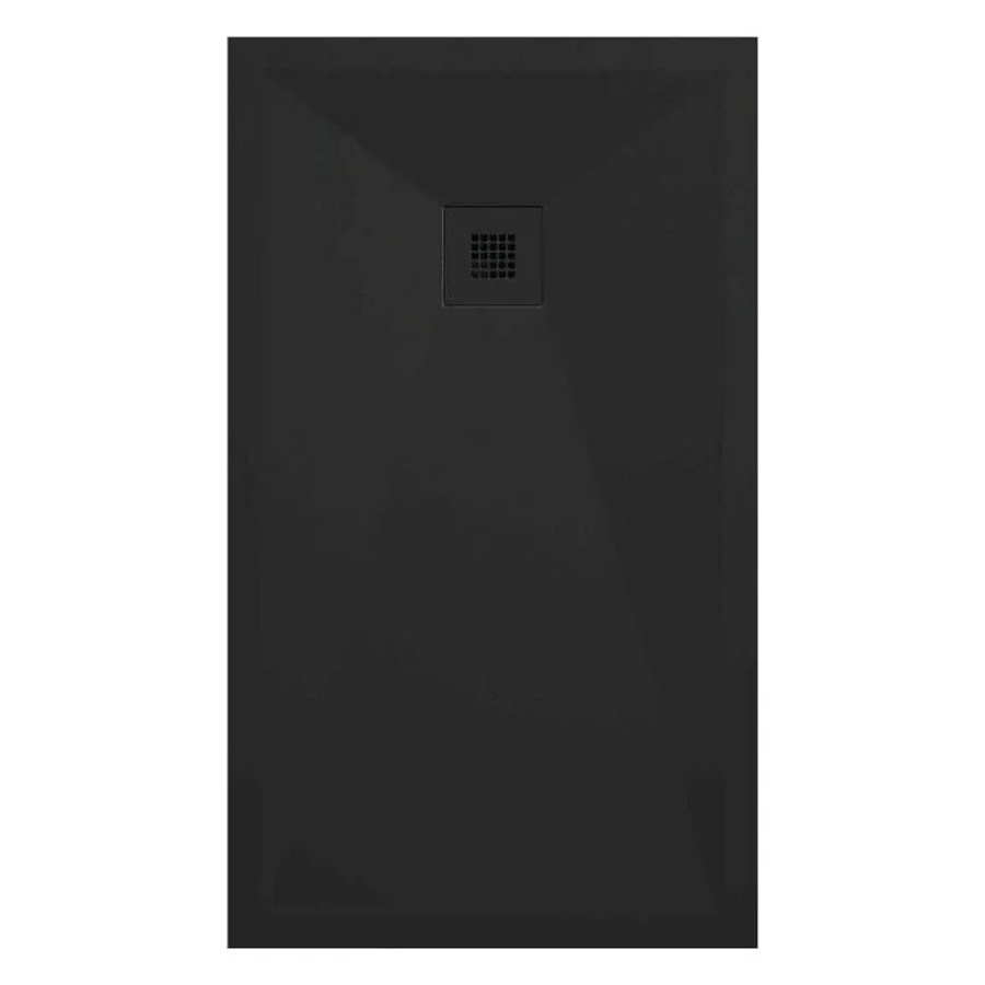 Mirlo Duschwanne Onda aus Mineralguss Extra Flach Schwarz B: 190 cm, T: 80 cm - Bild 2