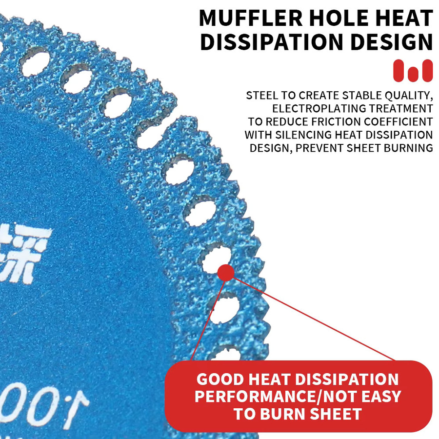 SI FANG Multifunktionale Trennscheibe 100 mm Blau für Keramik, Fliesen, Glas, Marmor und PVC-Rohre - Bild 2