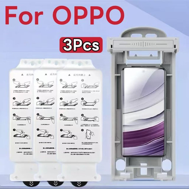 3er-Set Keramik Displayschutzfolie für OPPO Reno12, Reno 12 Pro und A5, transparent, inklusive Installationsset zur staubfreien Positionierung - Bild 1