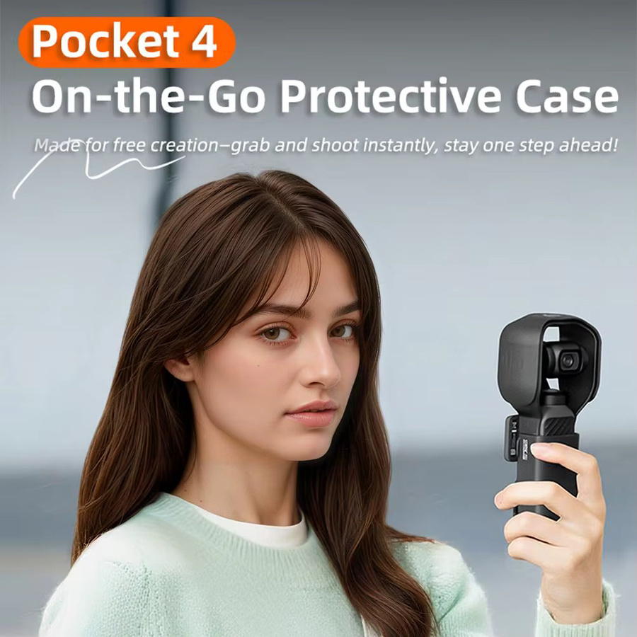 DJI Pocket 4 Objektiv-Sonnenblende und Schutzhülle in Schwarz für Handheld-Gimbal-Kameras und Vlogging - Bild 2