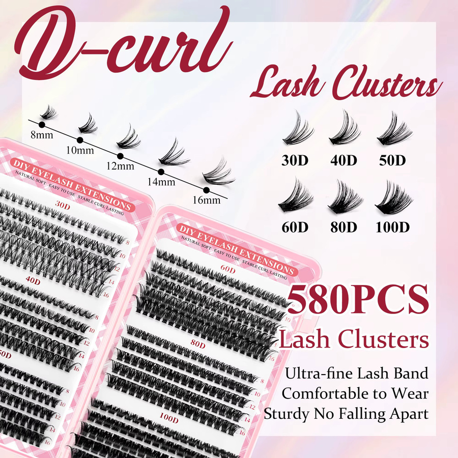 LAKANAKA Wispy Lash Clusters Wimpernverlängerung, Natürlich - Bild 4