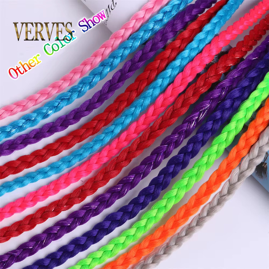 VERVES Clip-In-Zöpfe, Haarverlängerungen, synthetisch, blau rosa orange, 50 cm, Unisex - Bild 5