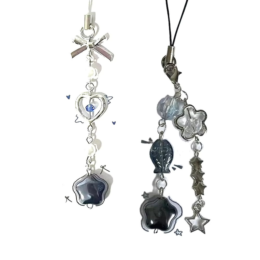 YiYuYiHua Schlüsselanhänger, Perle, Silber, Unisex - Bild 3