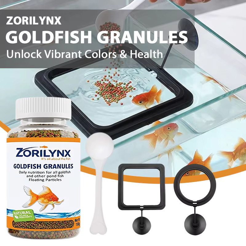 ZORILYNX Goldfischfutter in Granulatform mit Fütterungsring, natürliche schwimmende Partikel für Teichfische, 150g - Bild 2