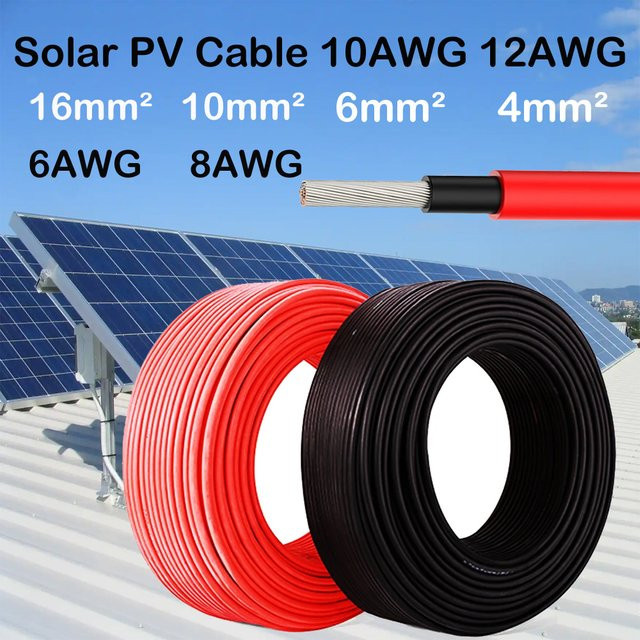 EVSOLAR Solarkabel Photovoltaikdraht aus verzinntem Kupfer in Schwarz - Bild 1