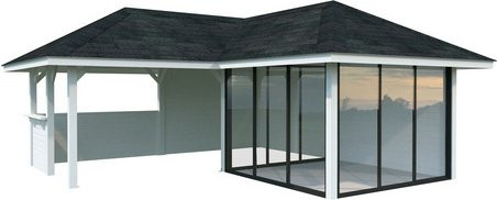 PALMAKO Pavillon Bianca aus Fichtenholz in Weiss, B/T/H: 672 x 672 x 319 cm - Bild 1