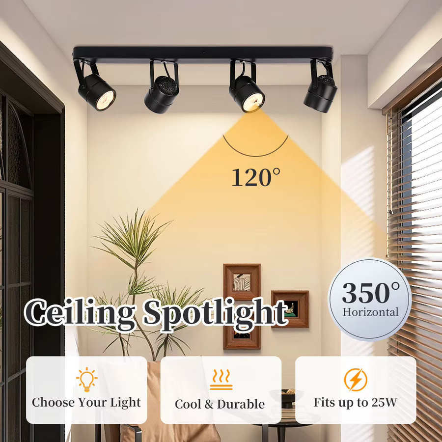LANGYUE Moderne GU10 LED-Deckenleuchte aus Aluminium in Schwarz für Küche, Esszimmer und Home Office - Bild 2