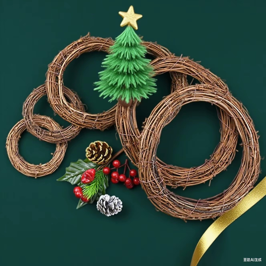 ZQCY Rattan-Hängeleuchte in Braun, runde Pendelleuchte im rustikalen Design für Hochzeit, Weihnachten und Außenhof-Dekoration - Bild 1