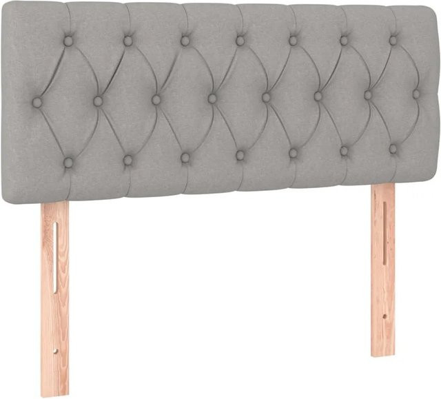 vidaXL Kopfteil gepolstert Hellgrau aus Stoff und Lärchenholz B/T/H: 100 x 7 x 78/88 cm - Bild 1