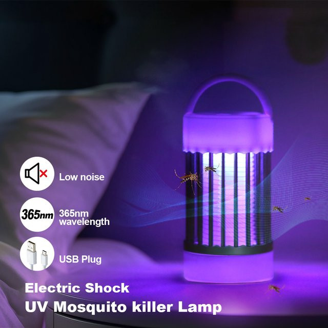 PARKSON Elektrische Moskito-Falle mit UV-Licht in Weiß für Schlafzimmer und Outdoor Camping, B/T/H: 12,5 x 6,5 x 12,5 cm - Bild 1