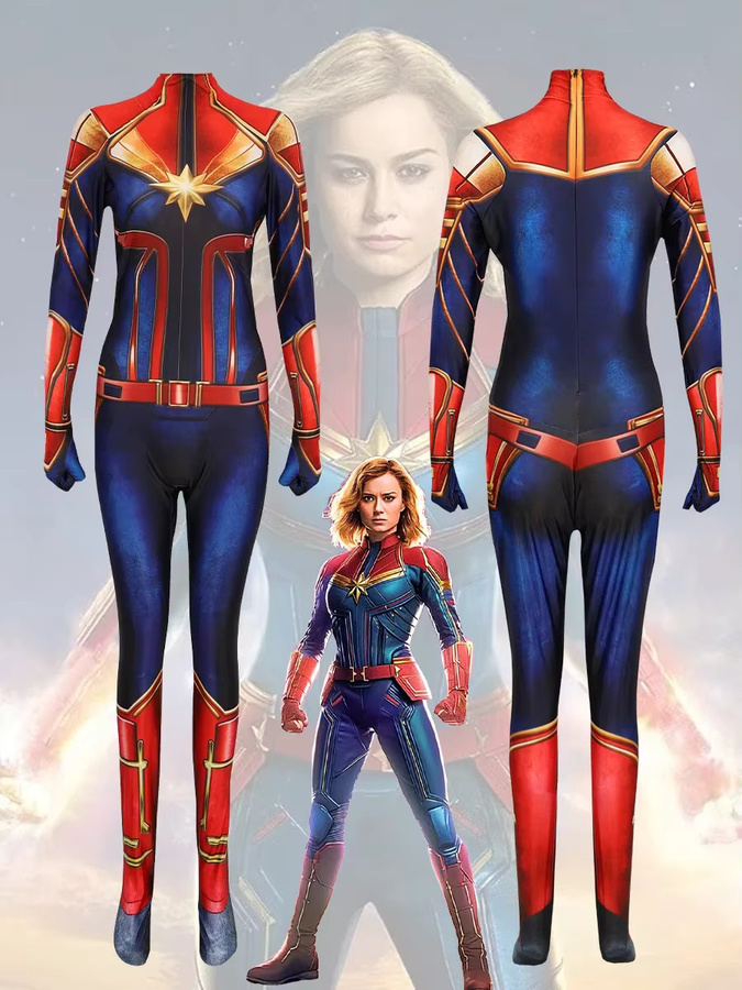 ZOBOTT Marvel Kapitän Cosplay Kostüm Frauen, Overall, Bunt / Mehrfarbig - Bild 3