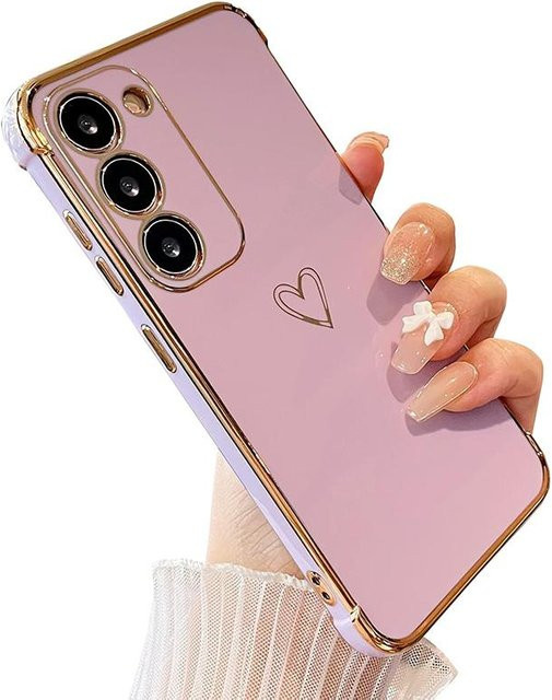 Samsung Handyhülle mit Liebesherz Design für Galaxy S24 S23 S22 Ultra S21 Plus S20 FE A54 A34 A14 A52 A53 A23 A15 A24 5G in Violett - Bild 1