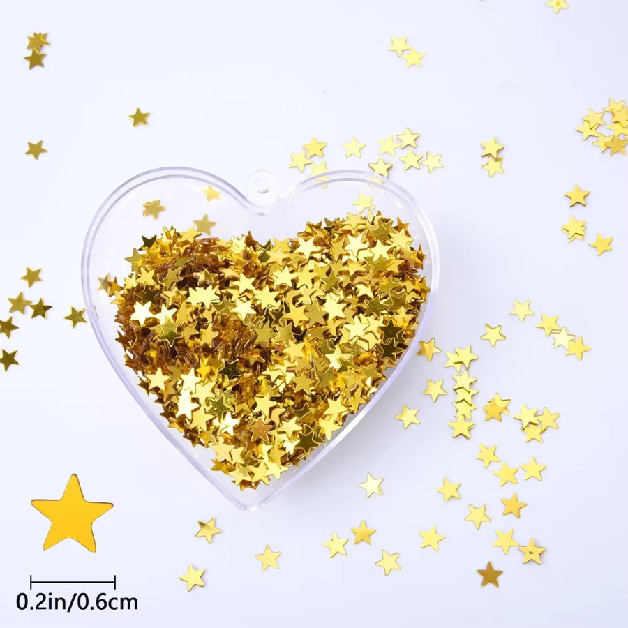 Goldenes Pailletten-Sternkonfetti aus Kunststoff für deine Partydekoration bei Hochzeiten, Geburtstagen oder Babypartys - Bild 1
